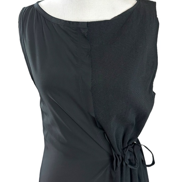 Diesel Subversive Black Maxi Dress Medium Cinch Waist Grunge Goth Mesh Y2K - Picture 5 of 12